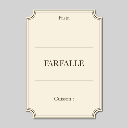 Étiquette Farfalle