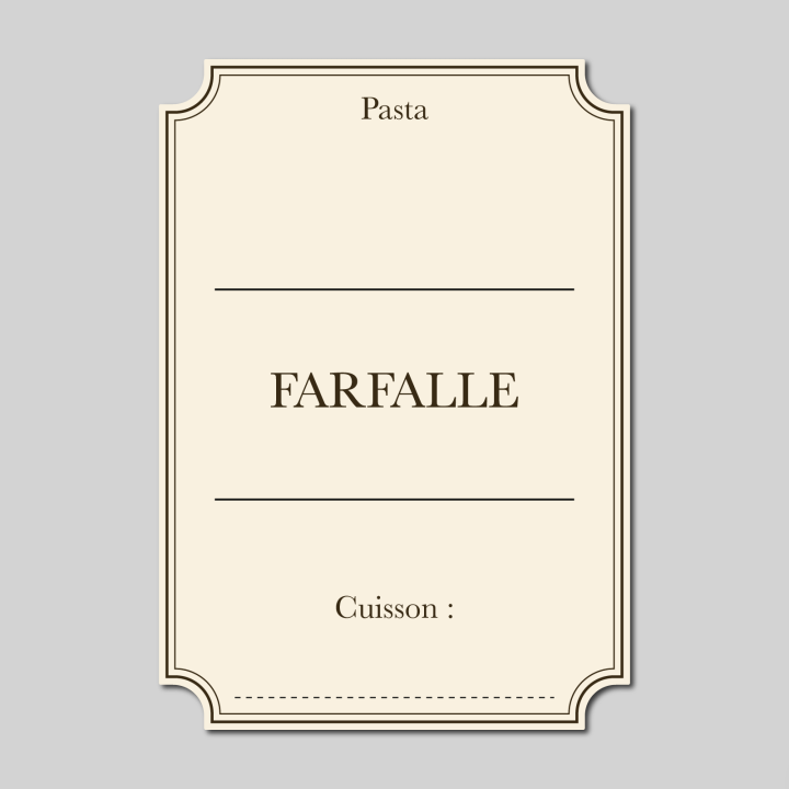 Étiquette Farfalle