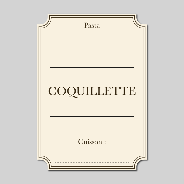 Étiquette Coquillette