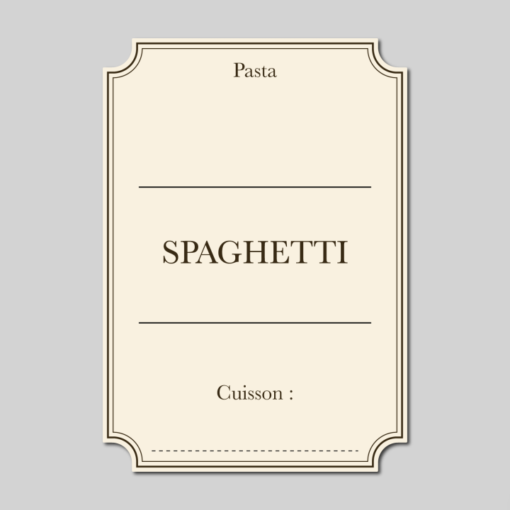 Étiquette Spaghetti