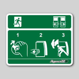 Sticker Ouverture de secours type "Mercedes"