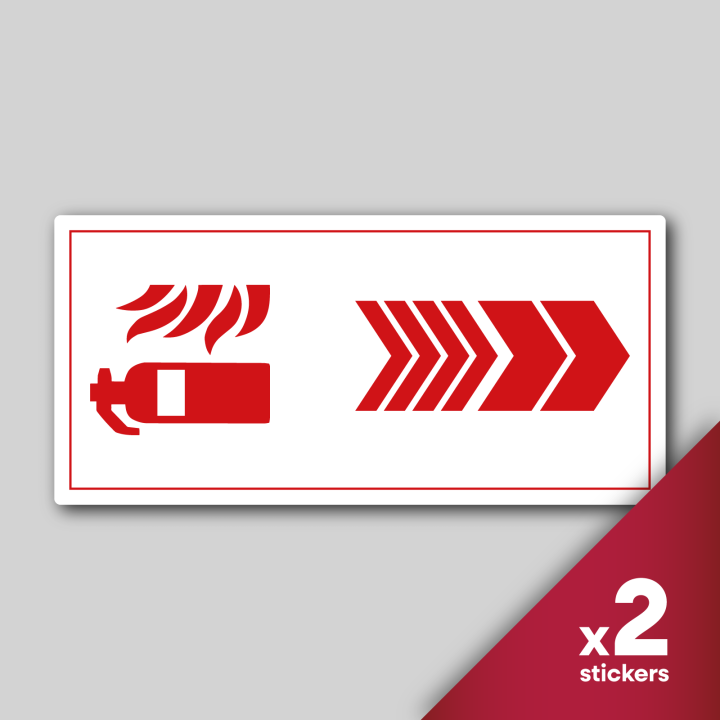 2x Stickers directionnels Extincteur