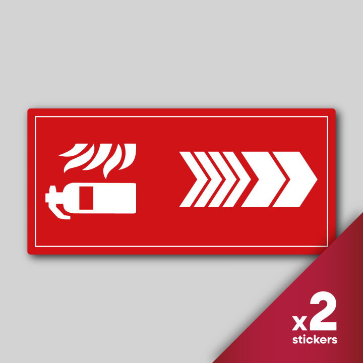 2x Stickers directionnels Extincteur
