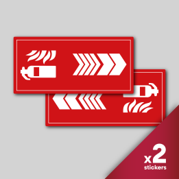 2x Stickers directionnels Extincteur