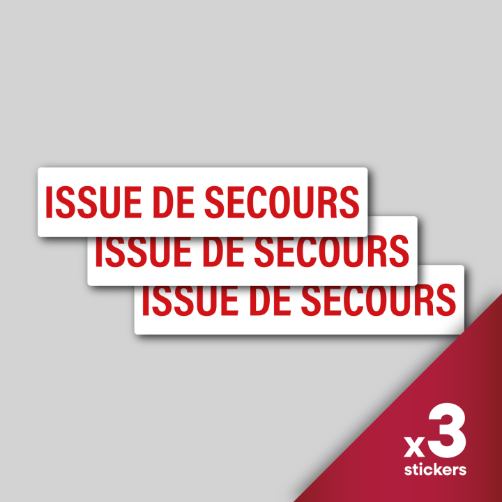 3x Stickers Issue de secours v1