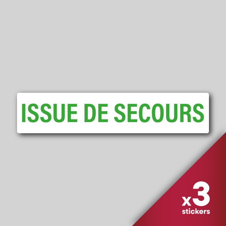 3x Stickers Issue de secours v4