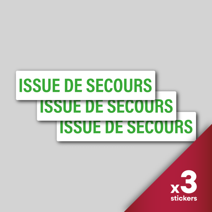 3x Stickers Issue de secours v4
