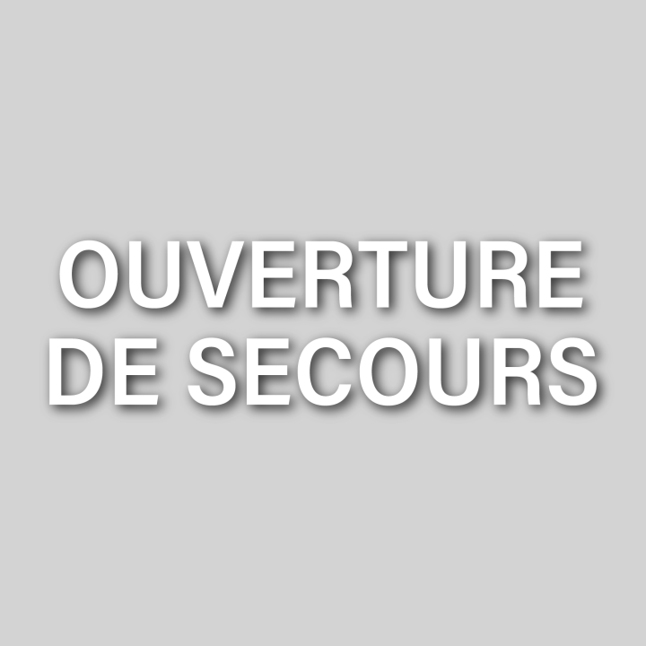 Lettrage Ouverture de Secours