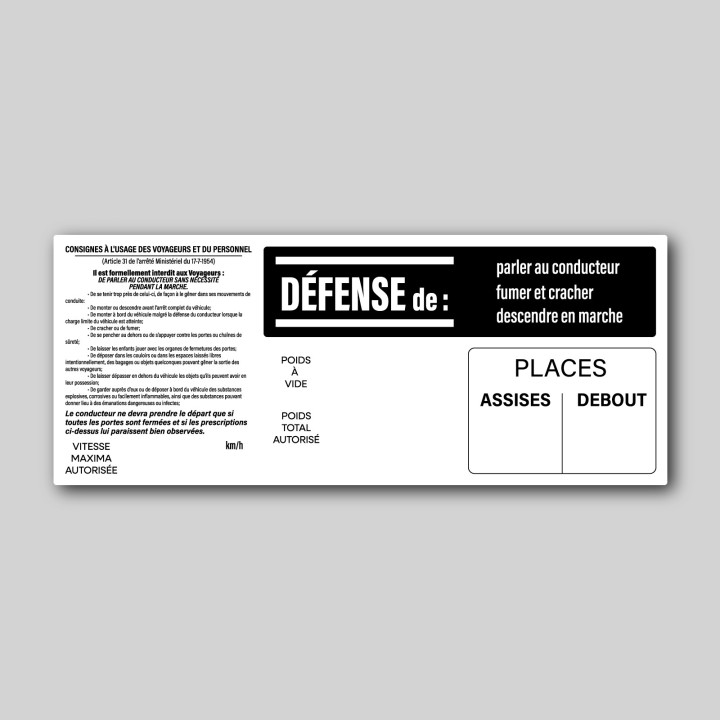 Sticker Consignes à bord v1